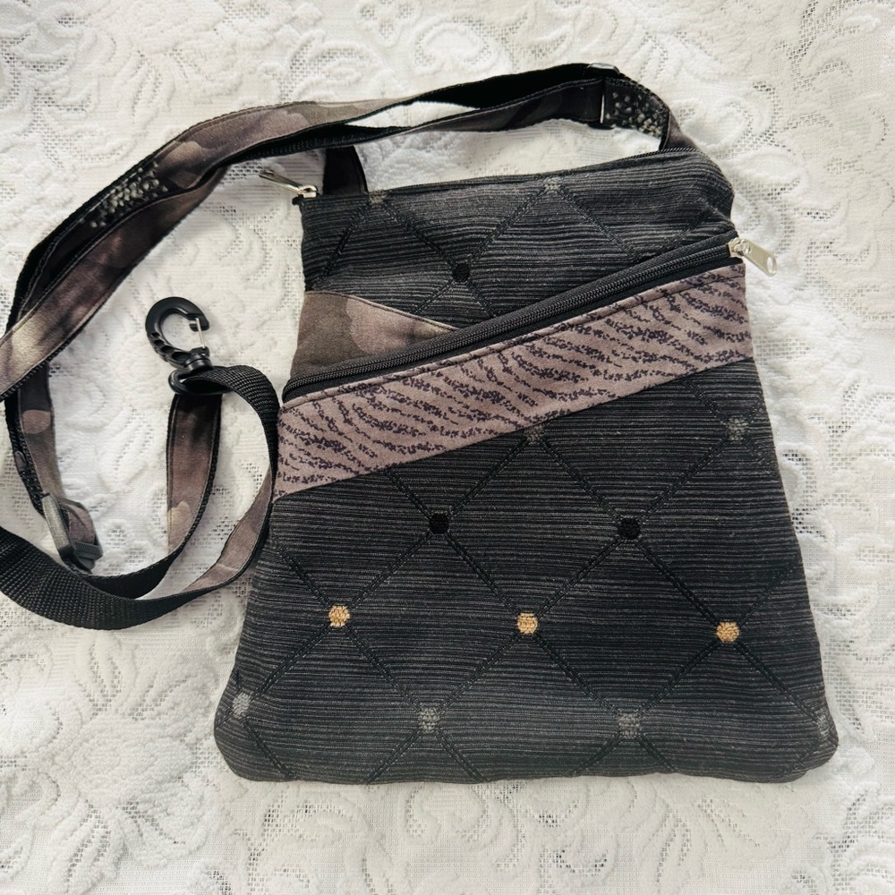 Stylish Purse-convertible Crossbody or backpack style- multiple zippers/pockets